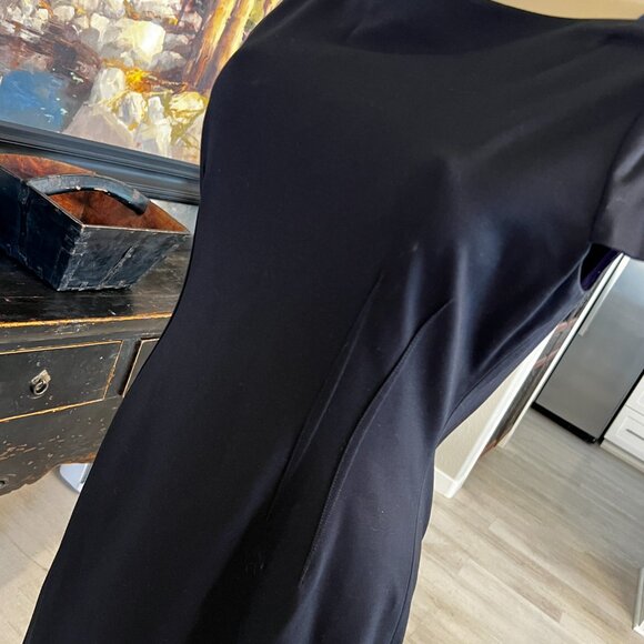 Elie Tahari below the knee full length back zipper cap sleeve form fit DRESS - Picture 5 of 8